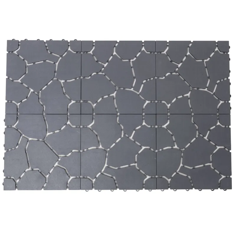 Dalle motif pierre grise 29 x 29 x 1.50cm (lot de 6) WERKAPRO