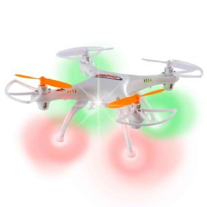Drone Blanc 4 hélices 5 LED