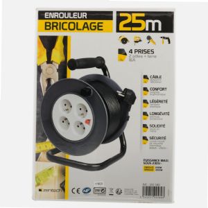 Enrouleur De Câble électrique Camping 25 Mètres 3600W - Connecteur P17 - Pour Camping-car, Véhicule De Loisirs