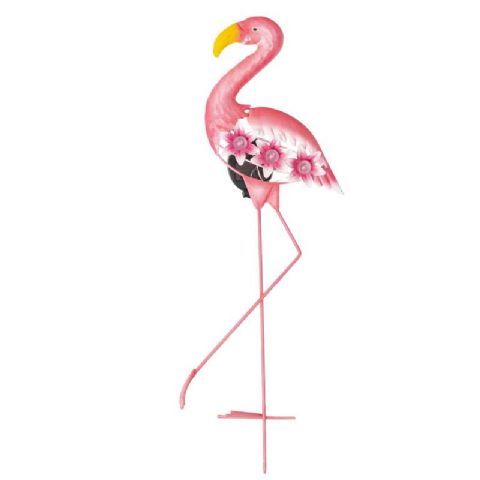 Flamant rose solaire 3 LED blanches