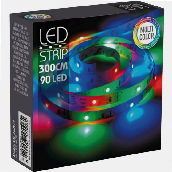 Bande LED Multicolore 300cm - 90 LEDs - Provence Outillage