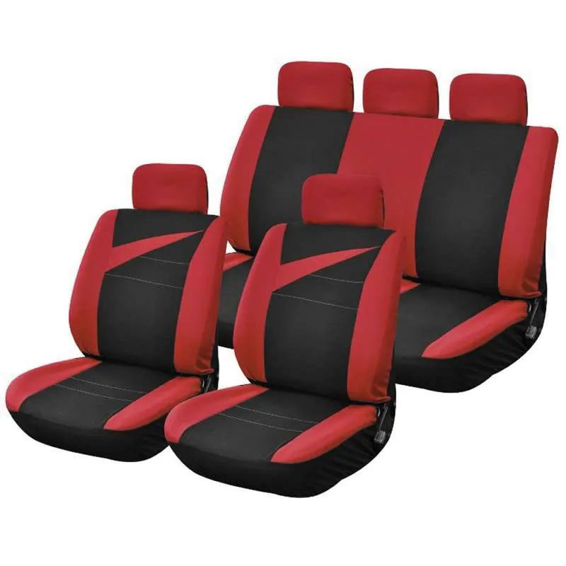 Housse auto rouge 9 pcs universel