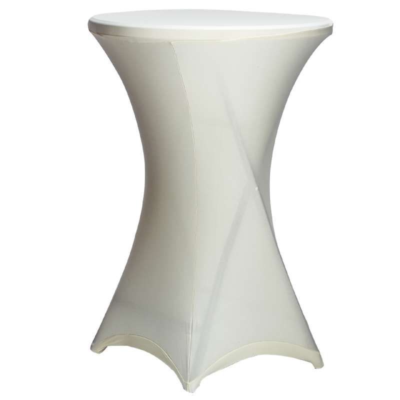 Housse blanche pour table mange debout de Ø 80 cm