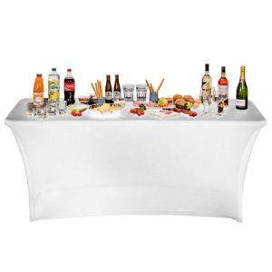 Housse nappe table pliante 180cm blanche
