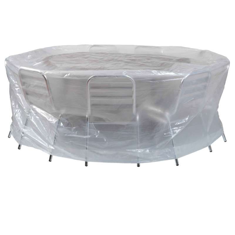 Housse transparente pour table ronde et chaises (∅200x80cm) Ribiland 