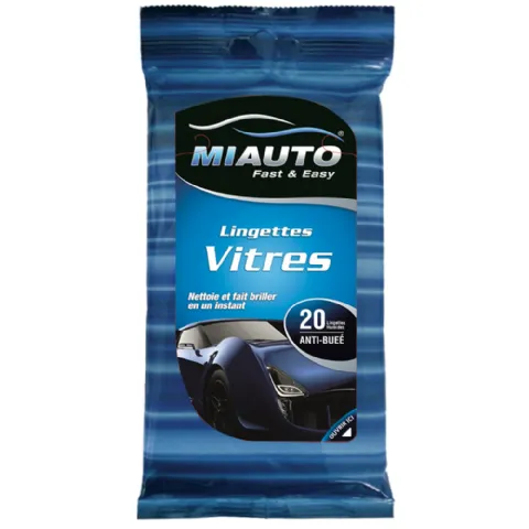 Lingettes nettoyantes vitre 20 pièces