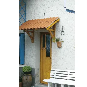 Marquise d'accueil ossature en bois