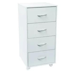 Meuble blanc 4 tiroirs sur roulettes Werkapro