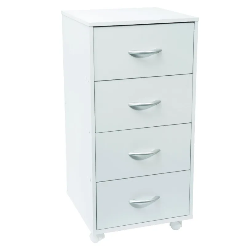 Meuble blanc 4 tiroirs sur roulettes Werkapro
