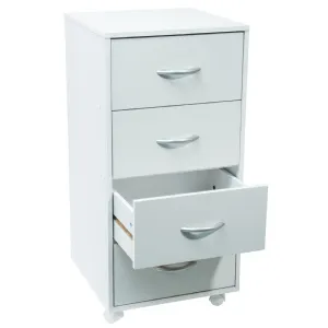 Meuble blanc 4 tiroirs sur roulettes Werkapro