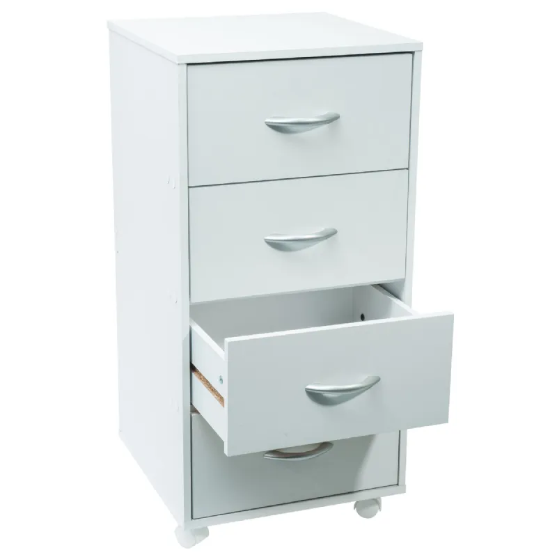 Meuble blanc 4 tiroirs sur roulettes Werkapro
