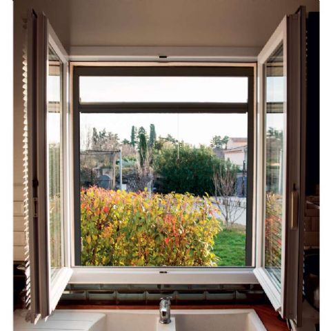 Moustiquaire enrouleur de fenêtre aluminium gris anthracite