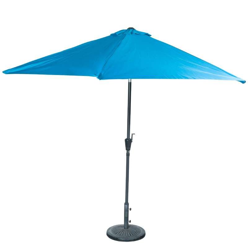 Parasol hexagonal inclinable bleu (∅ 3 mètres) 