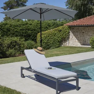 Parasol mât aluminium droit à manivelle Ø3m