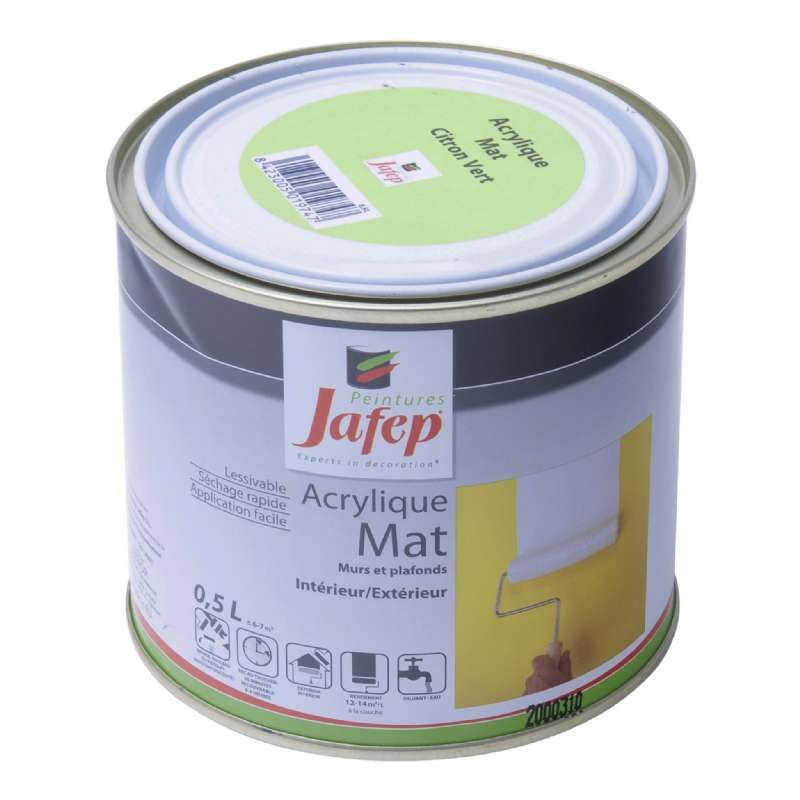 Peinture acrylique mat citron vert Jafep (0,5L)