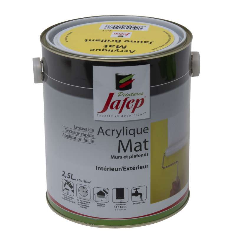 Peinture acrylique mat jaune brillant Jafep (2,5L)