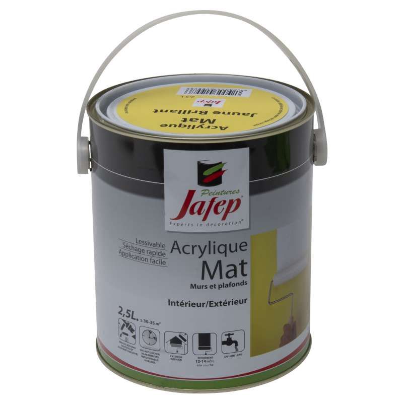 Peinture acrylique mat jaune brillant Jafep (2,5L)