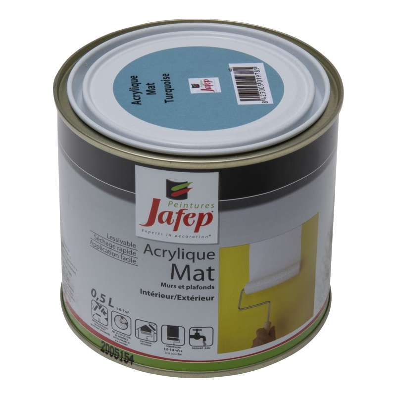 Peinture acrylique Turquoise mat Jafep (0,5l)