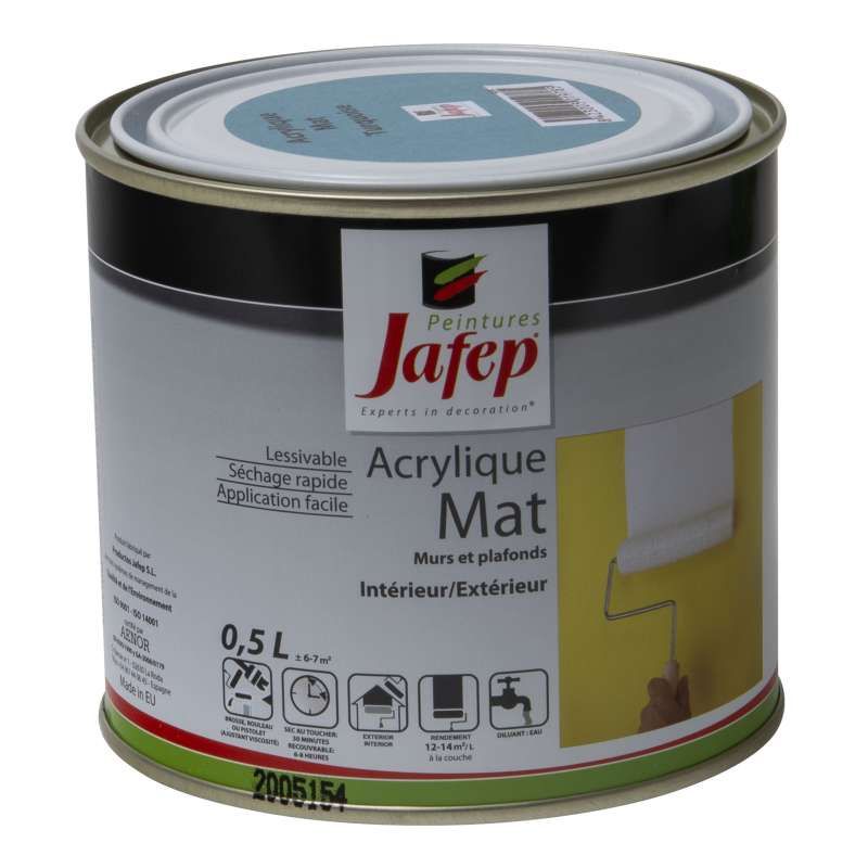 Peinture acrylique Turquoise mat Jafep (0,5l)