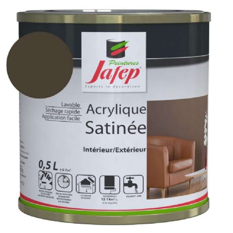 Peinture acrylique satinée taupe Jafep (0,5l)