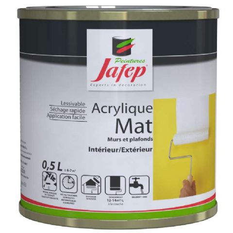 Peinture acrylique mate jaune canari Jafep (0,5L)