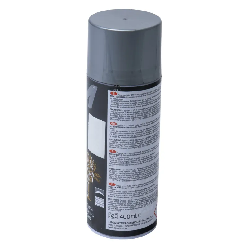 Aérosol Peinture, Bombe en Spray de 400 ml, Effet Déco Métallisé argent  180207 Intérieur et Extérieur