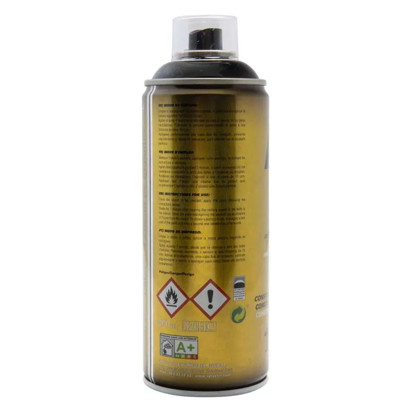 NOIR Brillant (RACING) (Bombe peinture 400 ml) - Bombe aérosol de peinture  pour utilisation tous supports.auto, moto, camping car et décoration maison