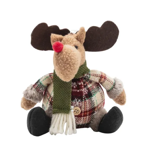 Peluche assise renne 25cm