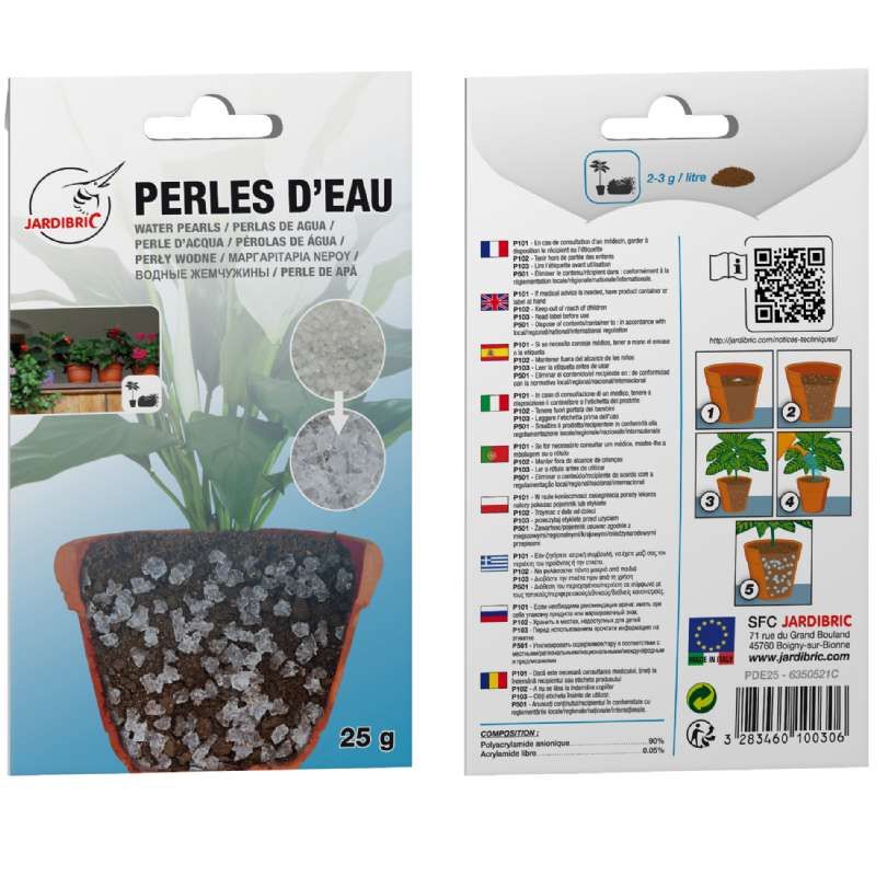 Perles d'eau pour plantes et fleurs - 25 g