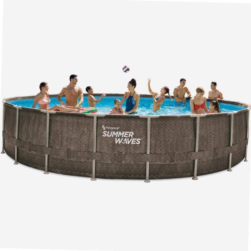 Piscine tubulaire ronde aspect tressé Summer Waves Provence Outillage — free download