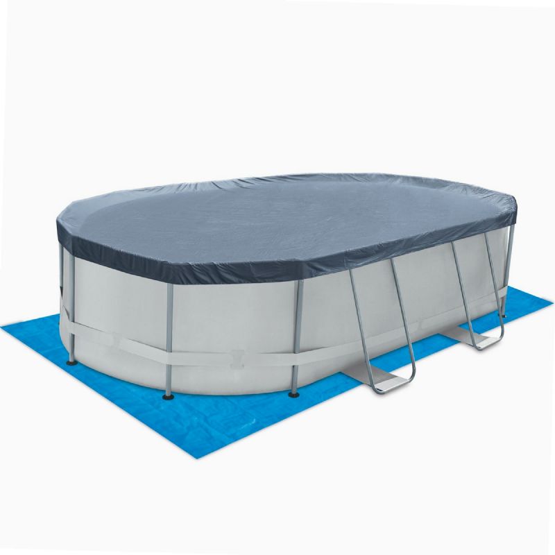 Auvent Piscine Tubulaire 2.10-3.40m - Protection UV UPF 40+ Pour Piscines Rectangulaires/Ovales