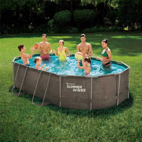 Piscine tubulaire aspect tressé 4,88x3,05x1,07m SUMMER WAVES