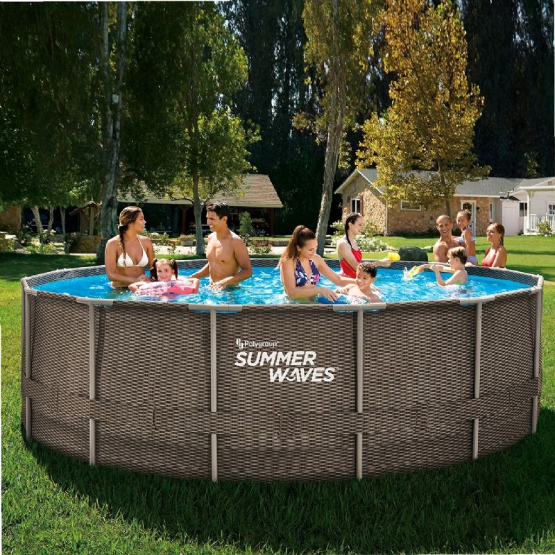 Piscine tubulaire ronde aspect tréssé (Ø4,88x1,22m) Summer Waves — free download