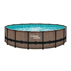 Piscine tubulaire teck ø 4,88x1,22m SUMMER WAVES