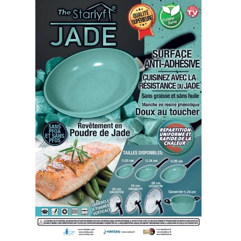 Poêle anti-adhesive poudre de jade