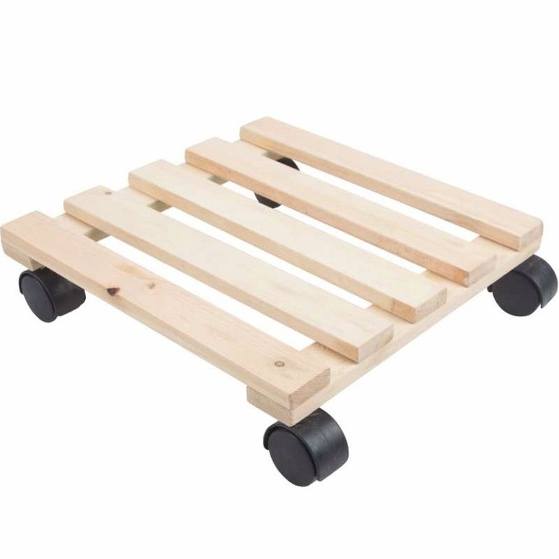 Porte-Plante En Bois - 2 Plateaux 30x30 Cm - Hauteur 100 Cm - Occasion