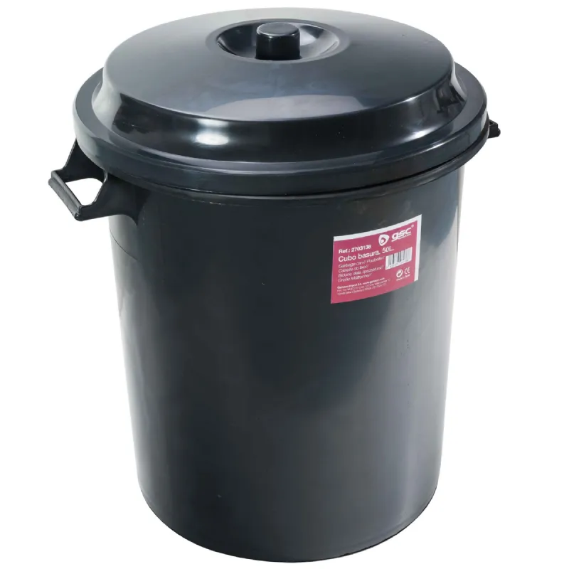 Poubelle de jardin 50l avec couvercle