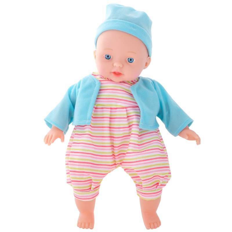 Poupon bébé yeux et pyjama bleus sonore 36 cm - Provence Outillage
