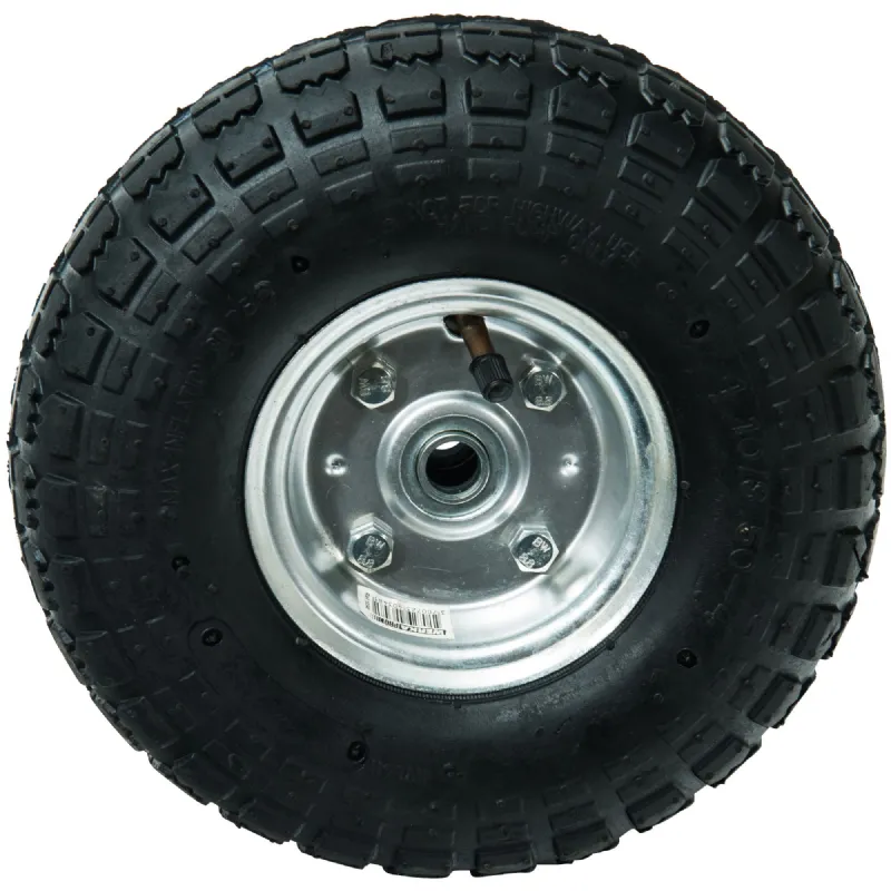Roue gonflable axe déporté pour diable