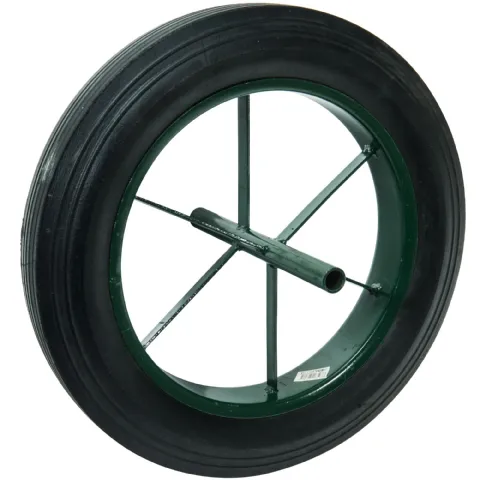 Roue increvable 15'' (385 x 66) Pneu dur et axe 20mm