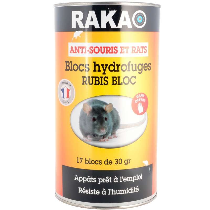Anti souris et rats bloc hydrofuge 17pc