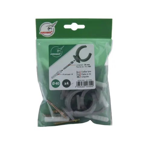 Sachet de 4 colliers lyre avec vis ø40