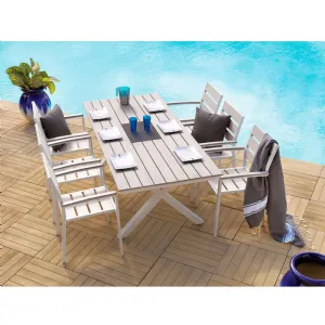 salon jardin table + 6 fauteuils cavalaire