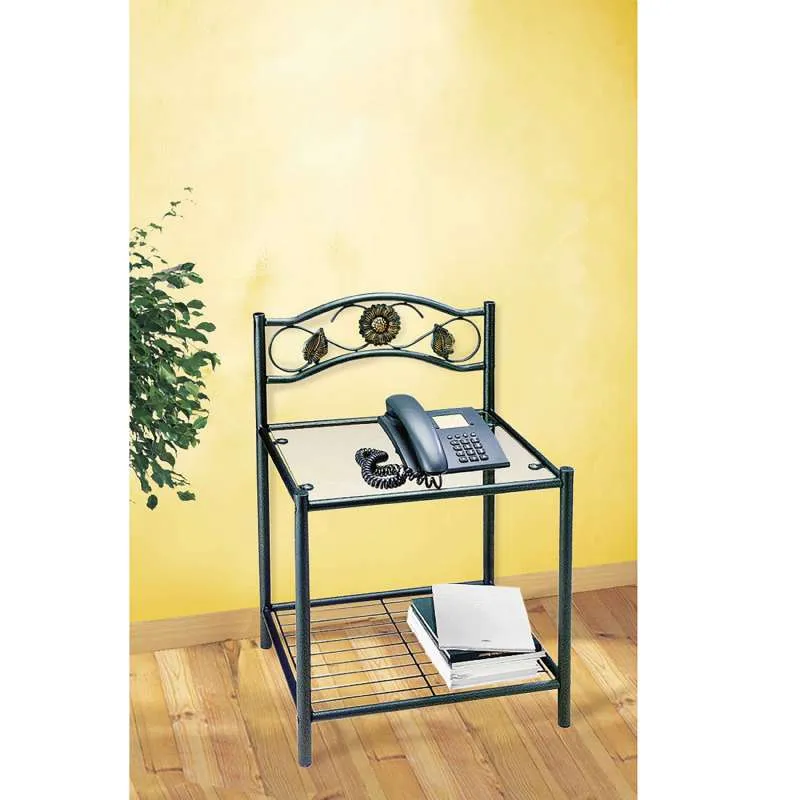 Table de chevet dessus en verre