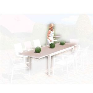 Table valencia alu/verre 190/300x100cm