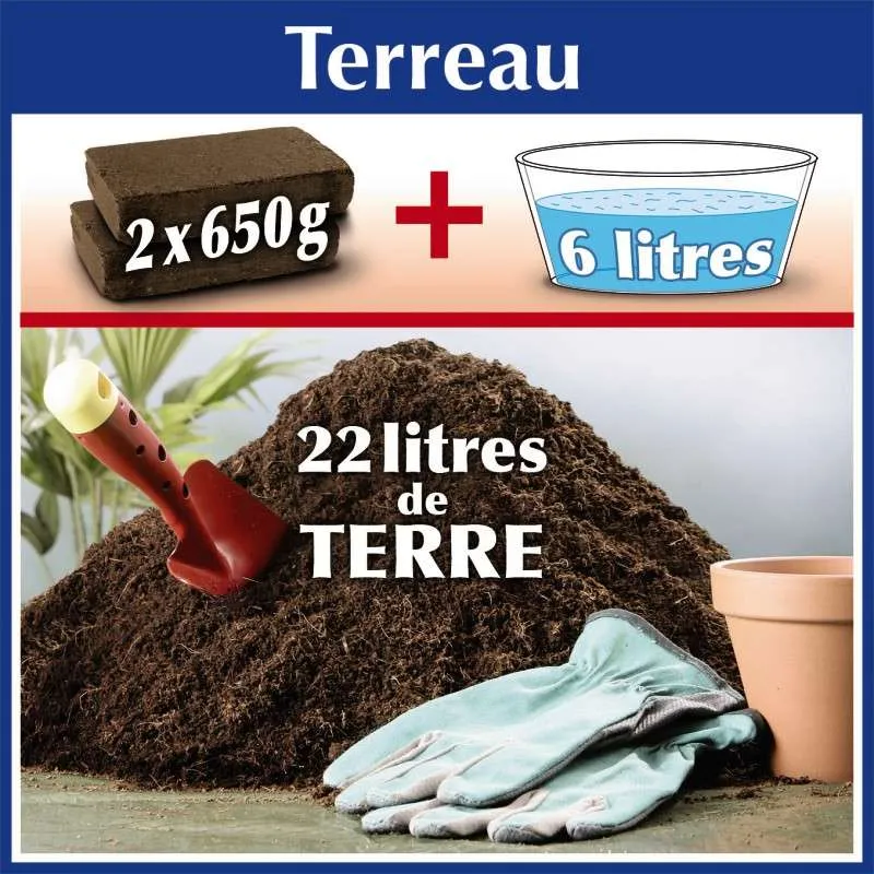 Terre de noix de coco compressée