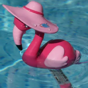 Thermomètre piscine flamant rose 28 cm