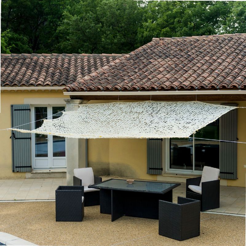 Toile d'ombrage ajourée Blanc,150D design ombrière camouflage , adapté
