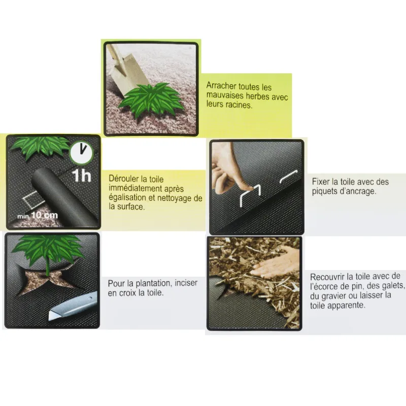 Toile de paillage tissée verte