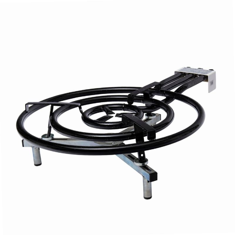 VAELLO Trépied Pliable Réchaud Gaz - Support Paella Plancha Inox 71,5 Cm, 3 Molettes Réglage